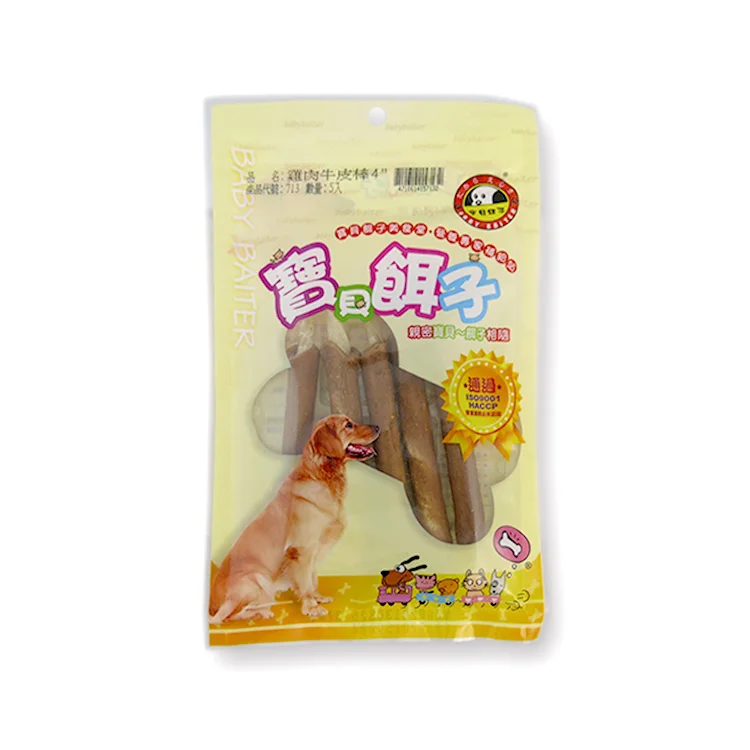 
High Quality Pet Treats Snacks Healthy No Additive Dried Dog 4 Inches Snacks Chicken Cowhide Stick 
