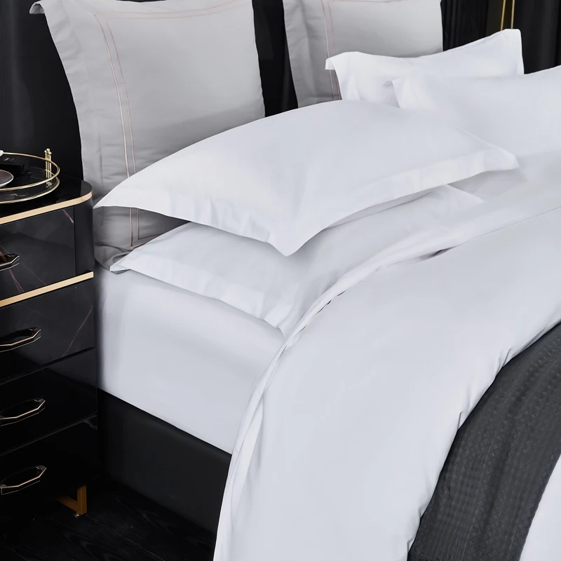 High quality cheap price hotel bedroom bed sheets sets polyester cotton blend hotel bedding set