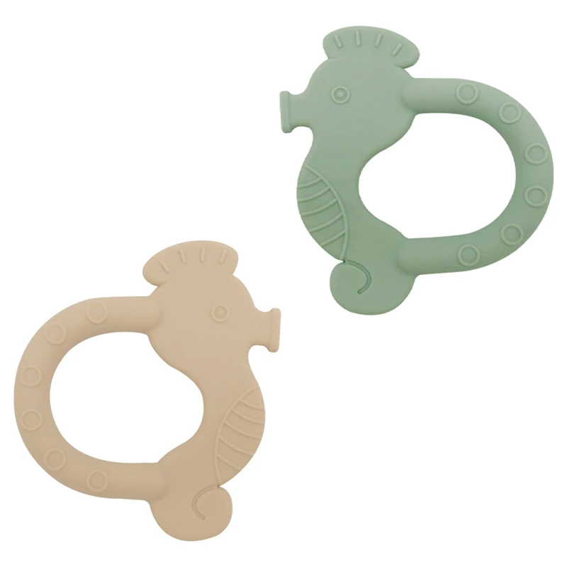 New Product Silicone Teether Whale Hippocampus Sea Horse Shape Cute Silicone Baby Teether Toy