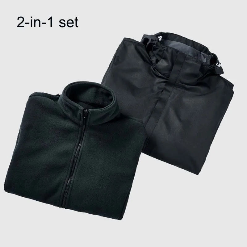 2-In-1 Mountain Waterproof Snowboarding Jacket Men Winter Windproof Ski Snow Hooded Outdoor Jackets