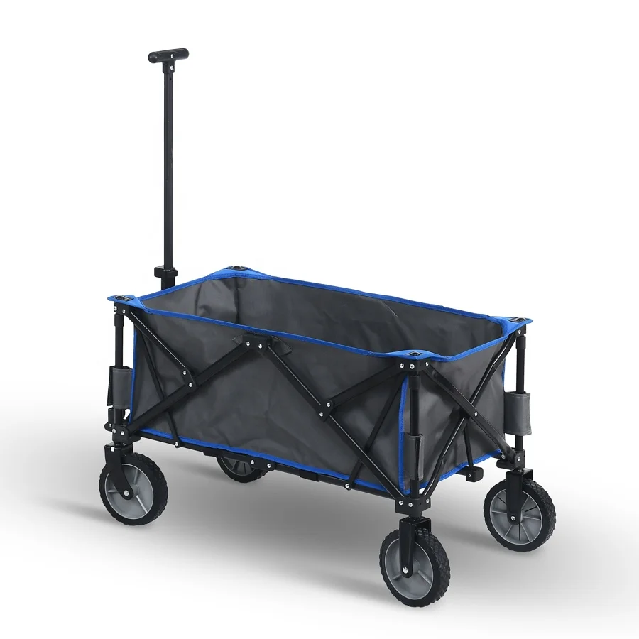 Customized Sturdy Steel Portable Foldable Beach Camping Wagon Trolley Outdoor Cart