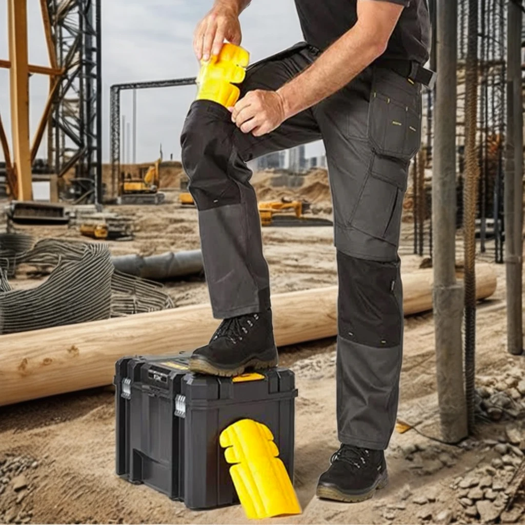 Wholesale OEM Safety Work Trousers for Men Cheap Cotton and Polyester Cargo Pants with Reflective Features