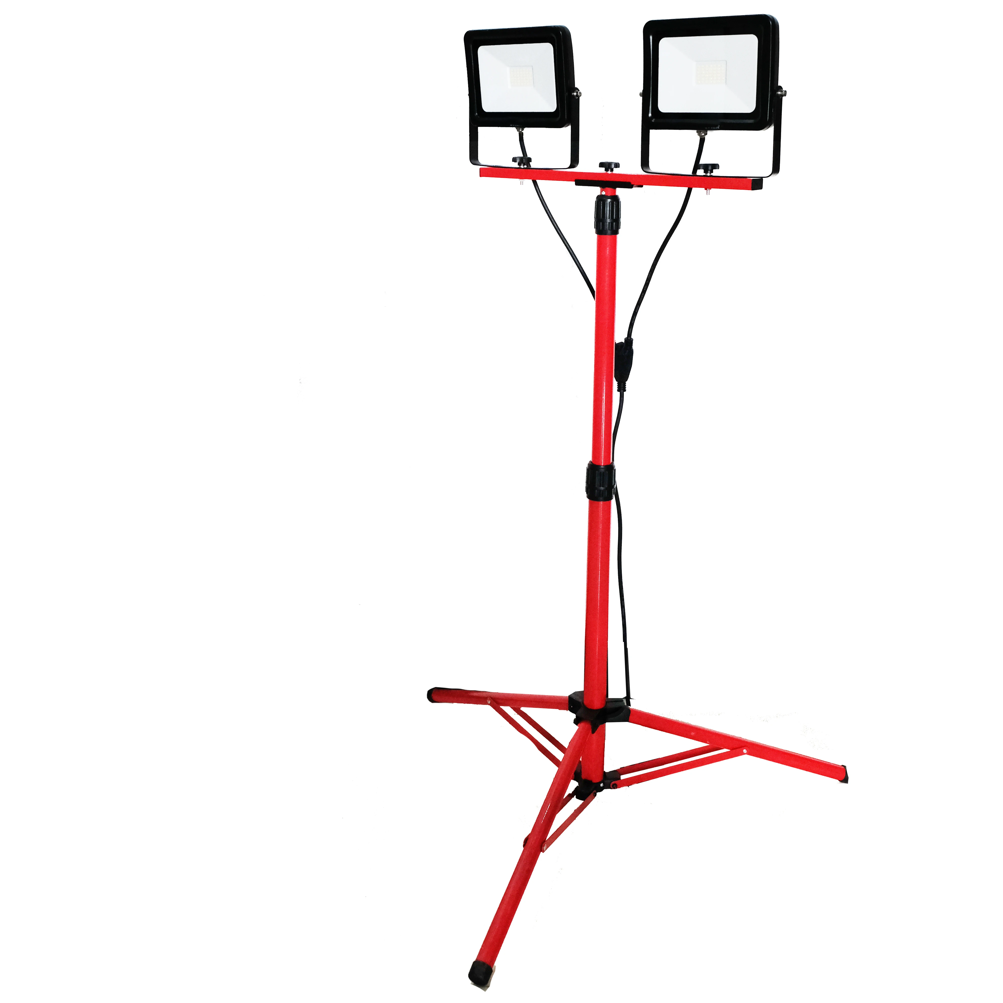 Multi-scene use portable outdoor waterproof ABE 40W LED work light with adjustable telescopic tripod swivel double head
