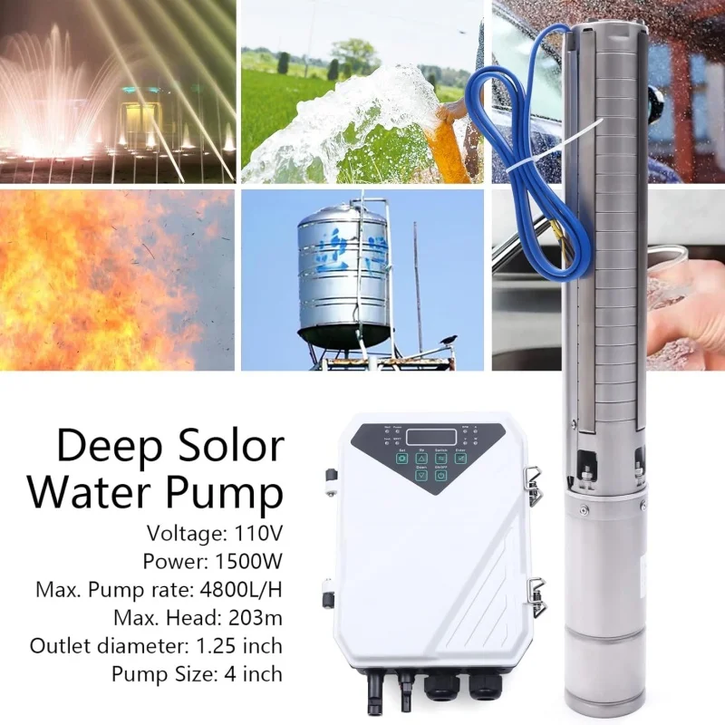 high pressure irrigation 2 inch solar powered water submersible deep well pump