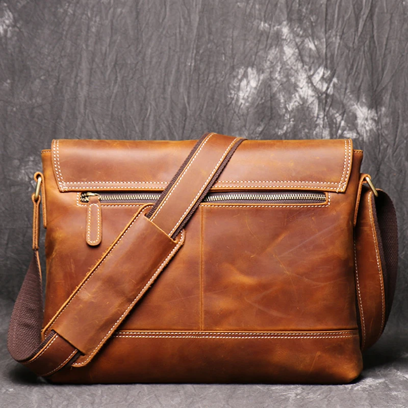 Genuine Leather  Crossbody Shoulder  Document Durable  Briefcase For Men Shoulder Bag
