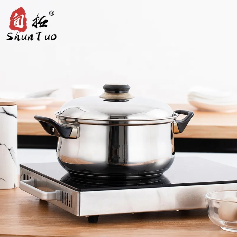 
12-piece set magnetic single bottom electric induction stockpot nonstick stainless steel Cookware Sets 