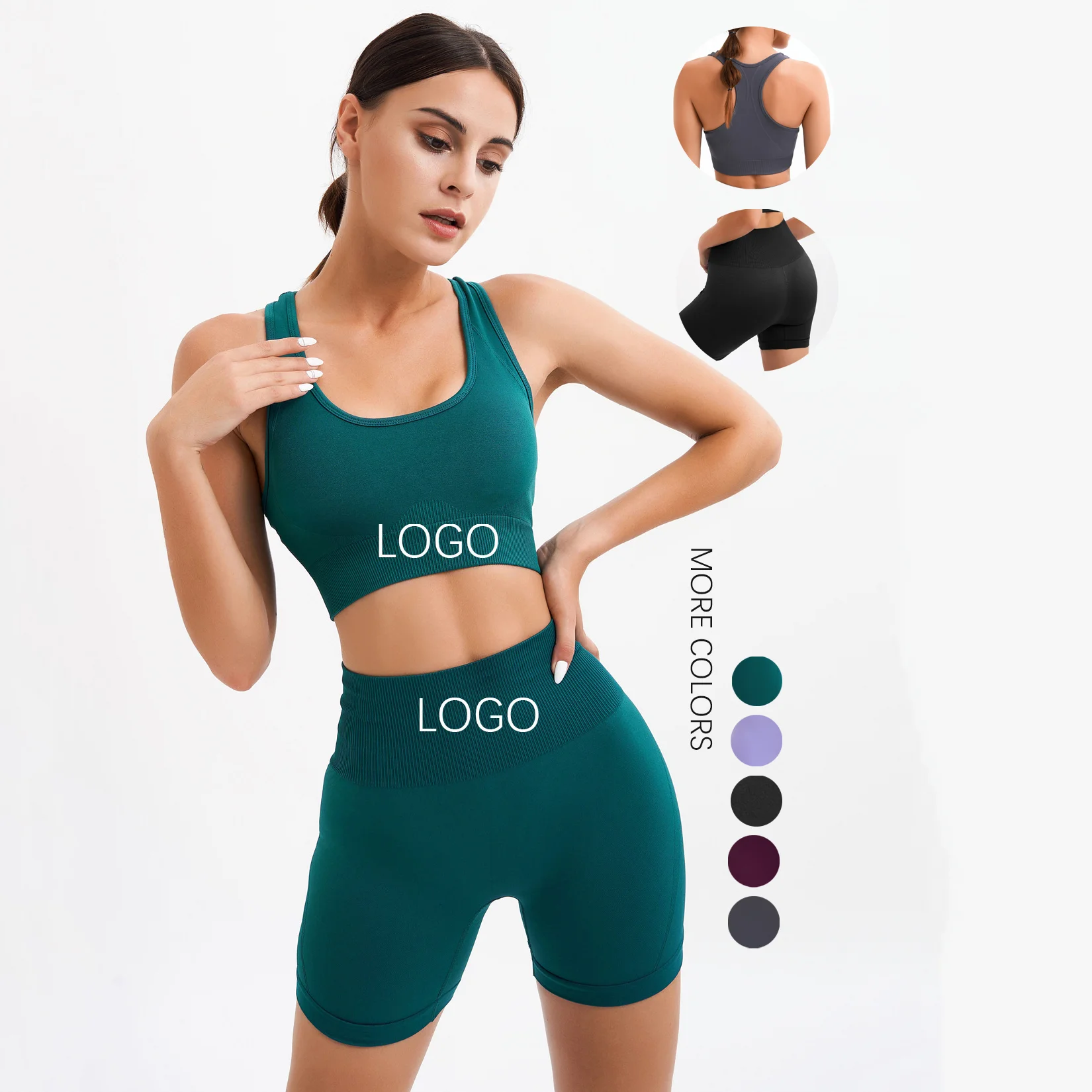 Оптовая продажа, одежда для фитнеса, бесшовный комплект для йоги, одежда для фитнеса для женщин, спортивная одежда, 2 шт.