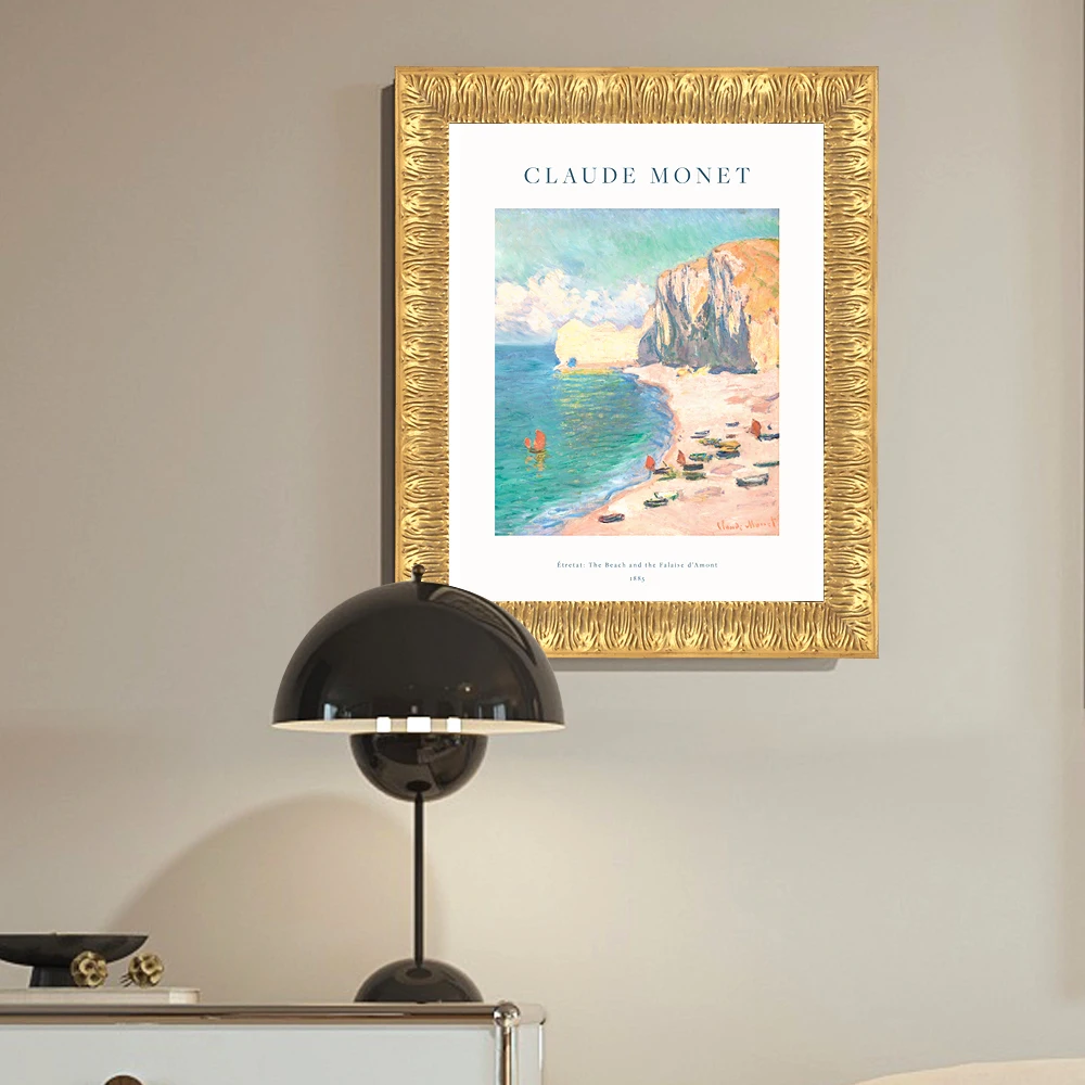 Top seller high quality solid wooden frame sticks gold silver foil picture frames different size manufacturer G11881