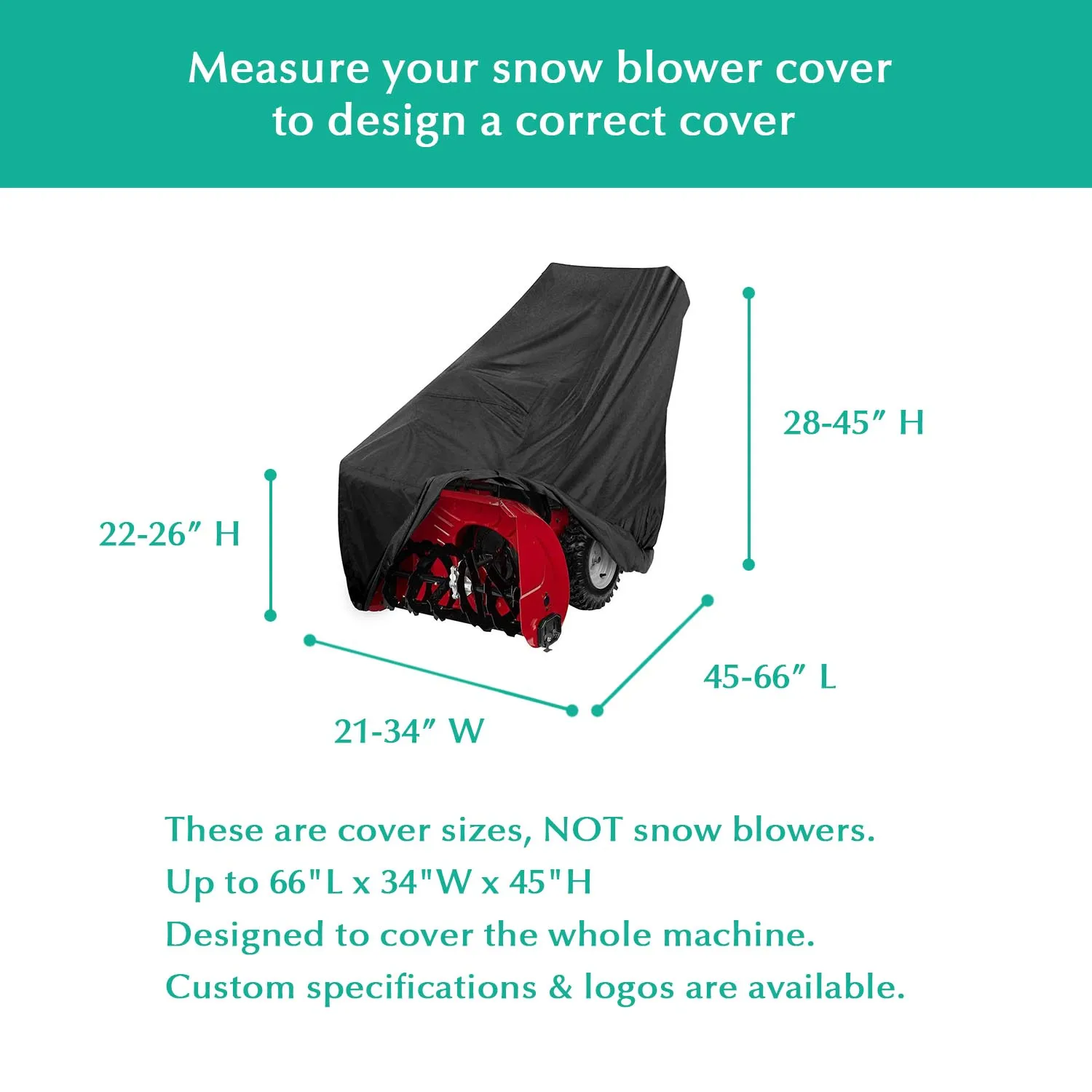 
300D Custom Size Waterproof Dustproof Outdoo Patio Snow Blower Cover 