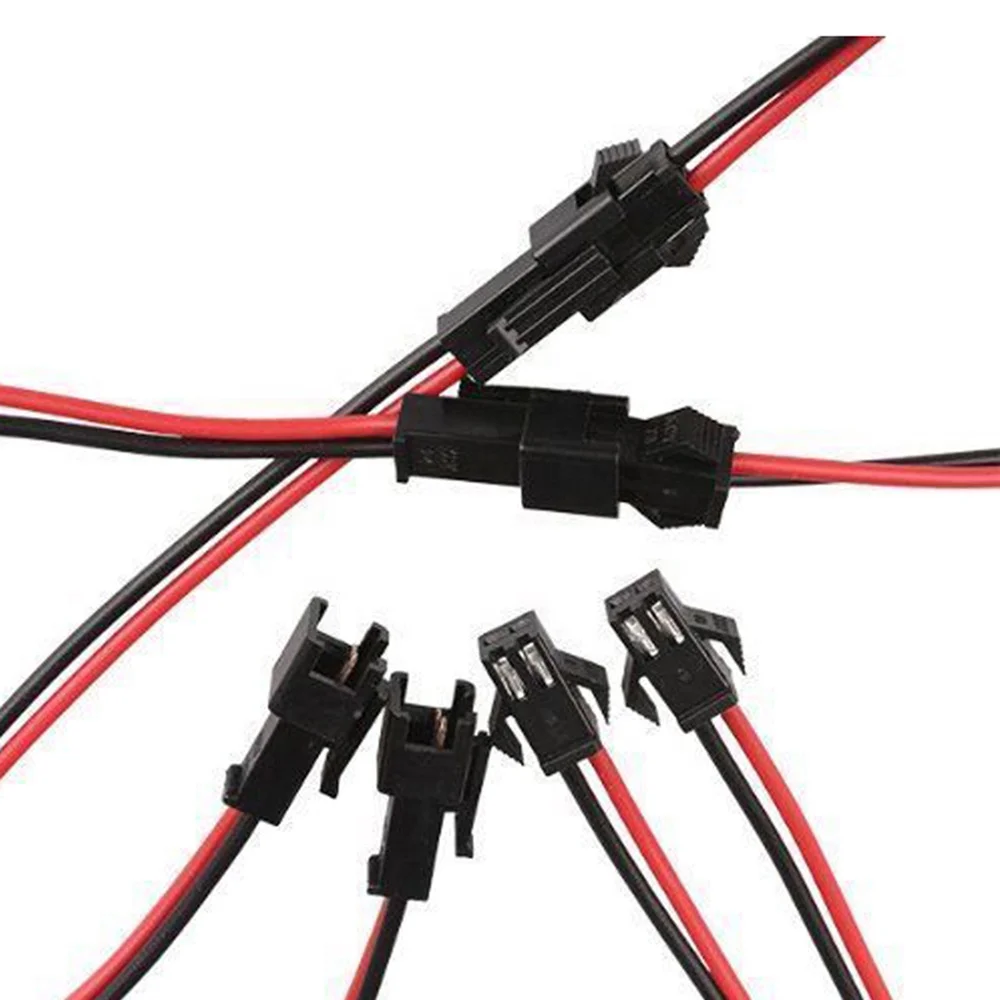 OULAIDA 10Pairs 10cm JST SM 2P 2Pin Plug Socket Male to Female Wire Connector LED Strips Lamp Driver Connectors Quick Adapter