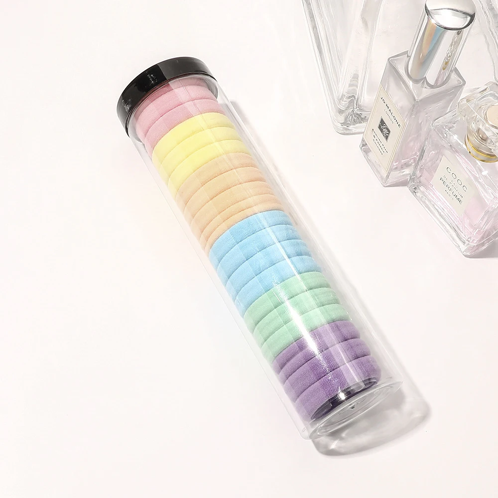 Songmay High Elastic Hairband Ties Towel Seamless Hair Ponytail Korean for Girls 20 Pcs Canned Mixed Colors Fashion Hair Clips
