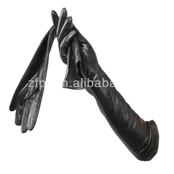 Fashion Ladies Sheepskin Elbow Long Leather Gloves women  winter gloves mittens