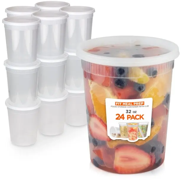 8oz 12oz 16oz 24oz 32oz Disposable  Round Plastic  Microwavable Food Storage Soup Deli Container