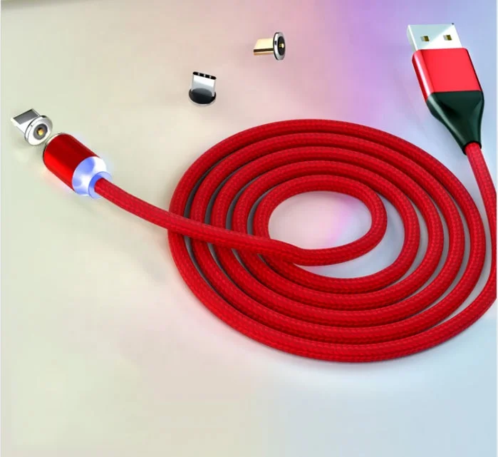 1 м светодиодный кабель с разъемом Micro USB Type-C Магнитный зарядный supercalla светодиодный нейлоновый Плетеный Usb кабель