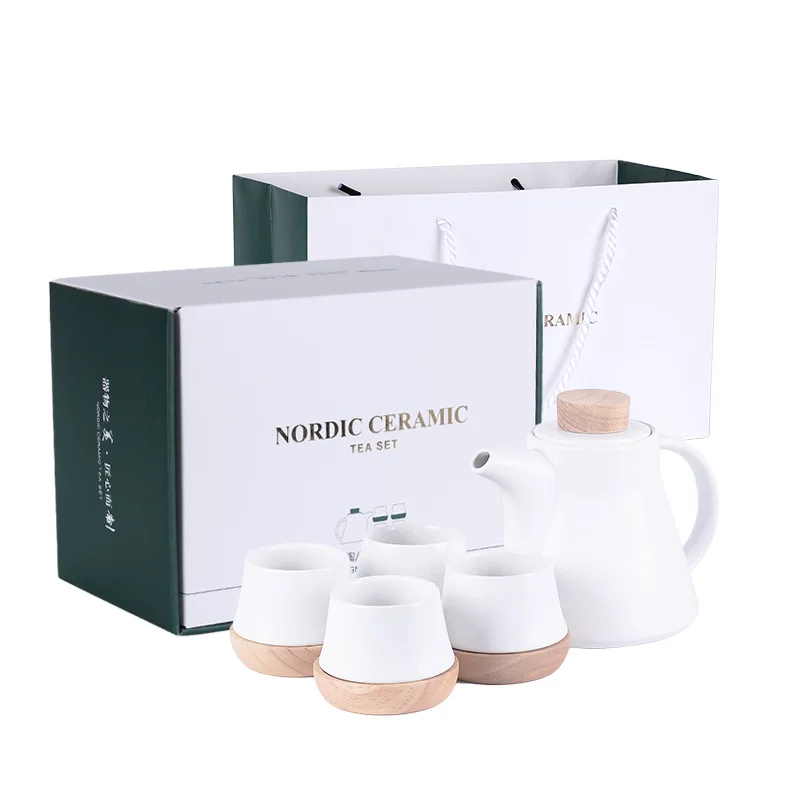 New Arrival Nordic Ceramic Tea Set Japanese Tea Set Tea Pot with 4 Cups