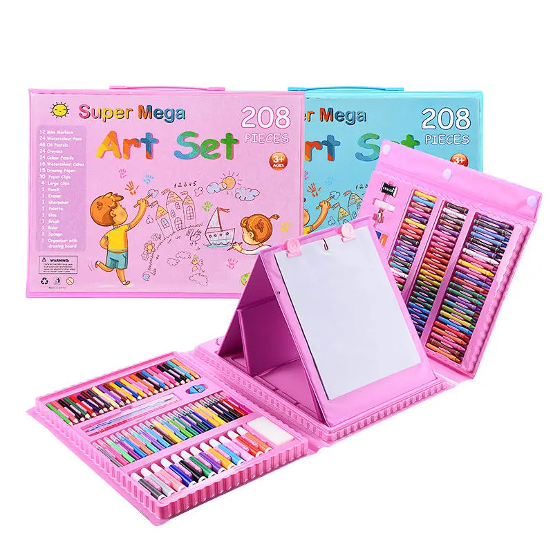 208 Pcs Art Supplies Produced Oil Pastels Crayons Colored Pencils Markers Painting Drawing Toys Art Set
