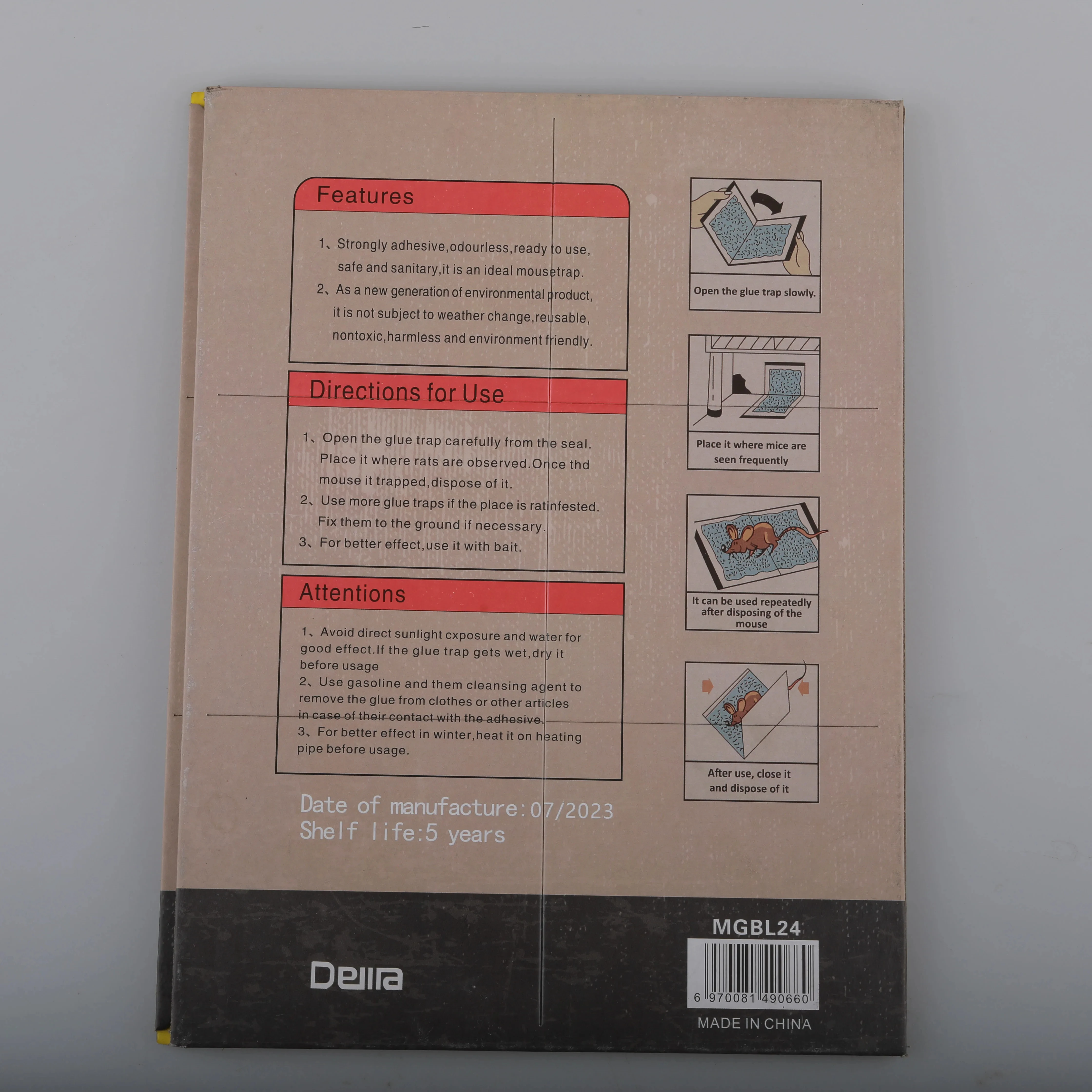 Beige Rat Glue Manufacturer Produces Adhesive Mouse Boards Wholesale Indoor Mouse Traps