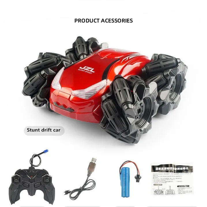 Remote control stunt car for kids high speed drift car cool colored light radio control toys