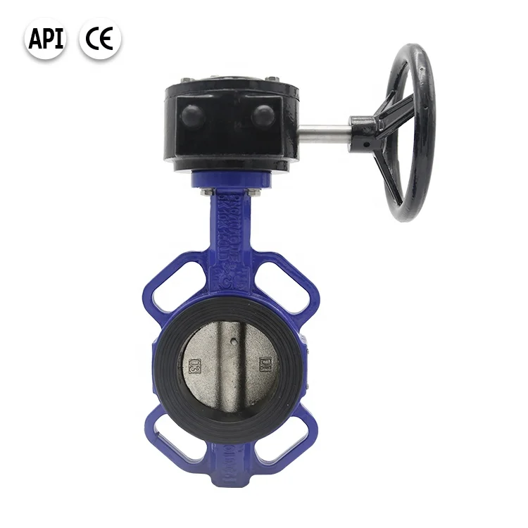 Bundor DN80 150LB 3inch 8inch DI body worm gear operated wafer butterfly valve price