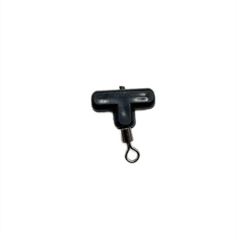 Carp Rig Rings Clip Fishing Line Slider Beads Fishing Swivel Alloy T-type Balance 8-shaped Ring Matte Black Swivel Fishing