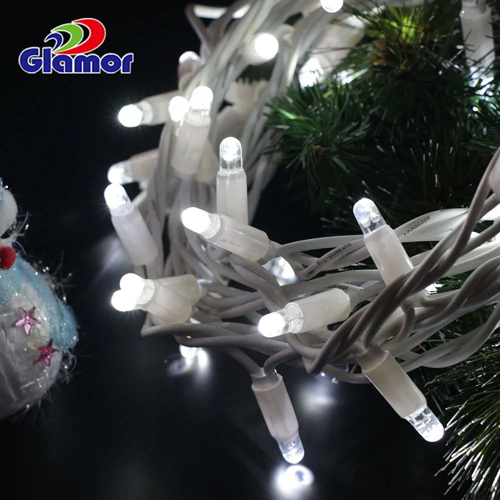 Hot sell 120 LED 10 meters Dual color Holiday Decorations light LED garlands Light Christmas LED Rubber Wire string Lights