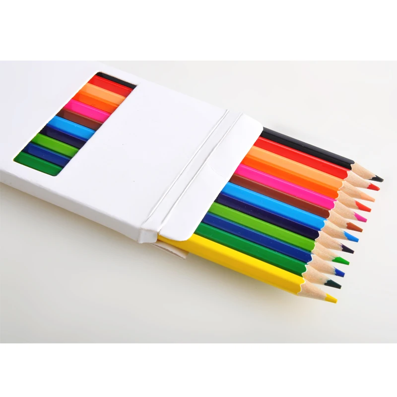 customized logo 7inches 12 color wooden pencil for office and school