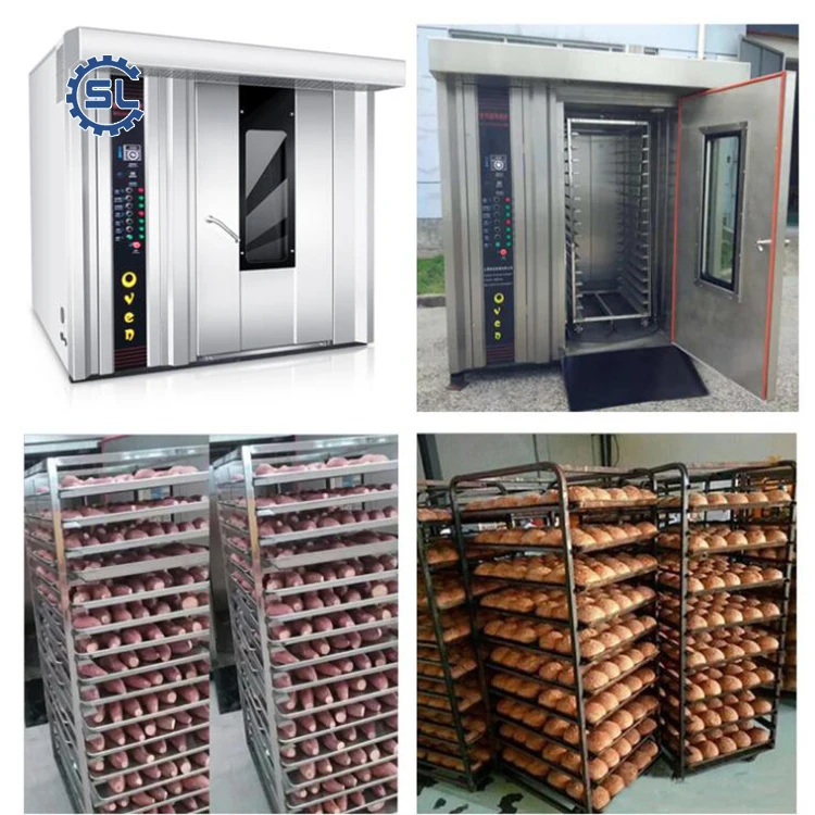 Industrial hot air 32 trays bread baking rotary oven on sale