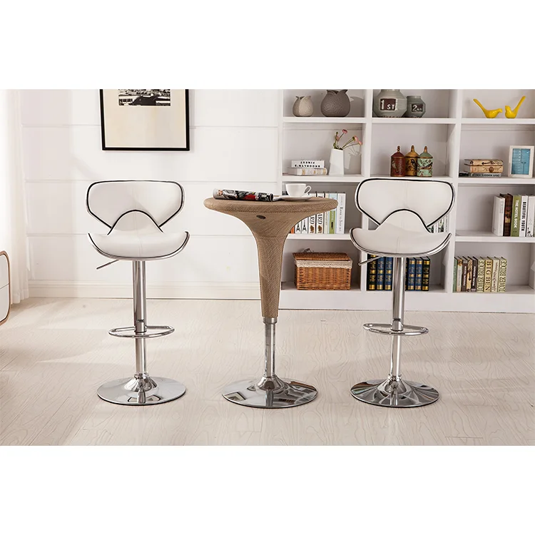 High Bar Chair Stool Shell Back Minimalist Bar Chairs Modern Adjustable Swivel Bar Stool Chair For Kitchen