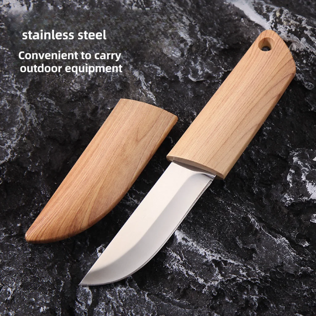 Stainless steel bone knife with ABS handle material  handle large outdoor knife mini camping knife