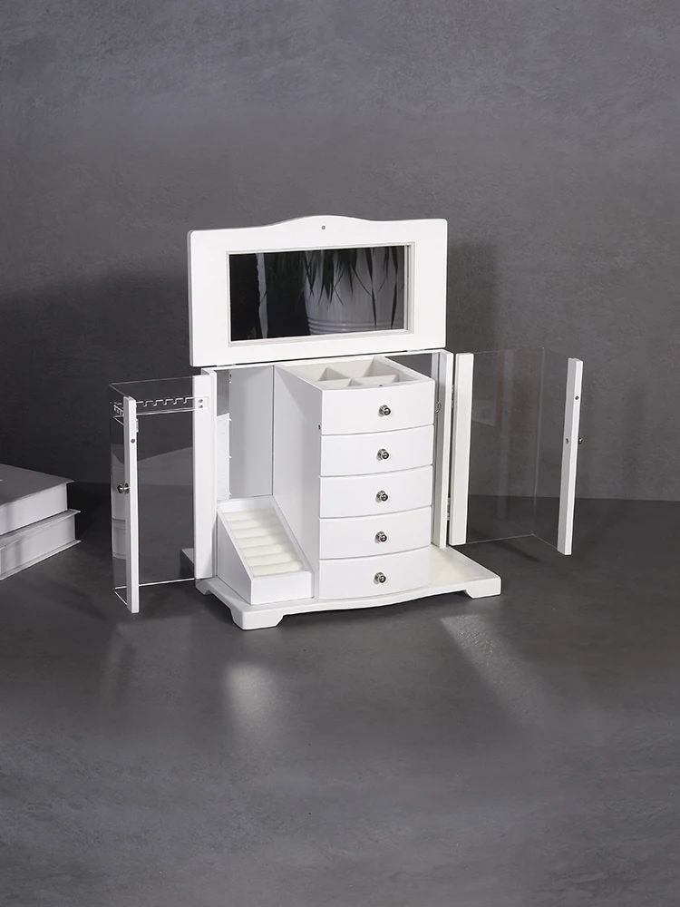 Birthday Christmas Gift  lacquered Wood ring Display Case womens Jewelry Box Organizer jewelry Box for girlfriend mother