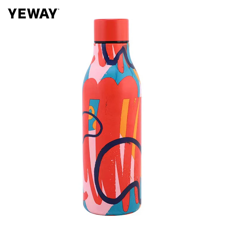 NEW Wholesale Outdoor Metal Drinking Colorful Customized 500Ml Aluminum Vacuum Flasks Thermoses Sport Water Bottle