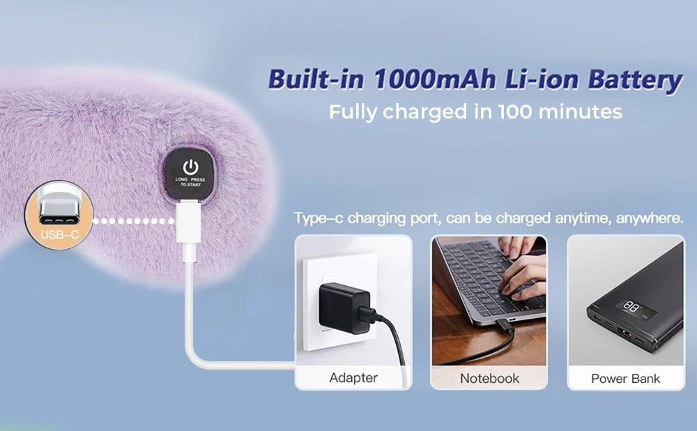 Аккумуляторная маска для сна с зарядкой от USB