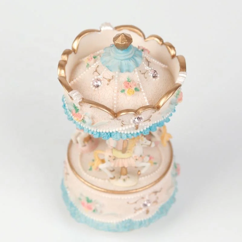 DIY mini carousel horse music box Christmas gift