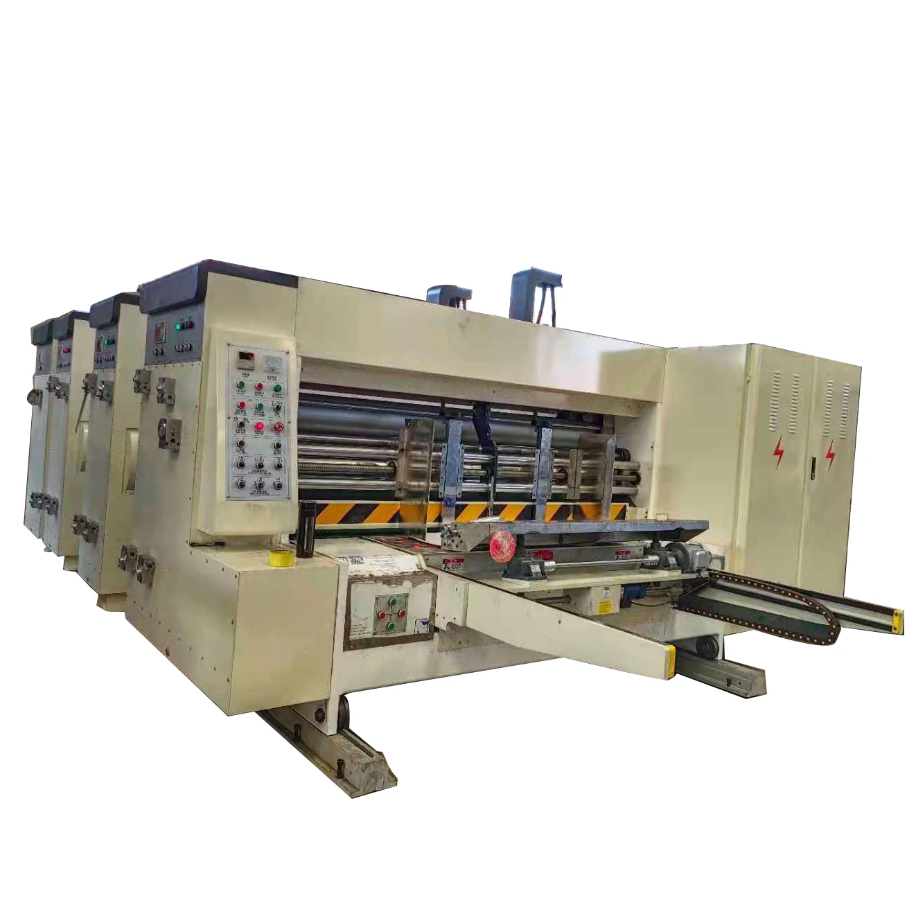 3 4 Color Corrugated Carton Pizza Box Making Machine Price Cardboard Logo Carton Printing Slotting Die Cutting Machinery