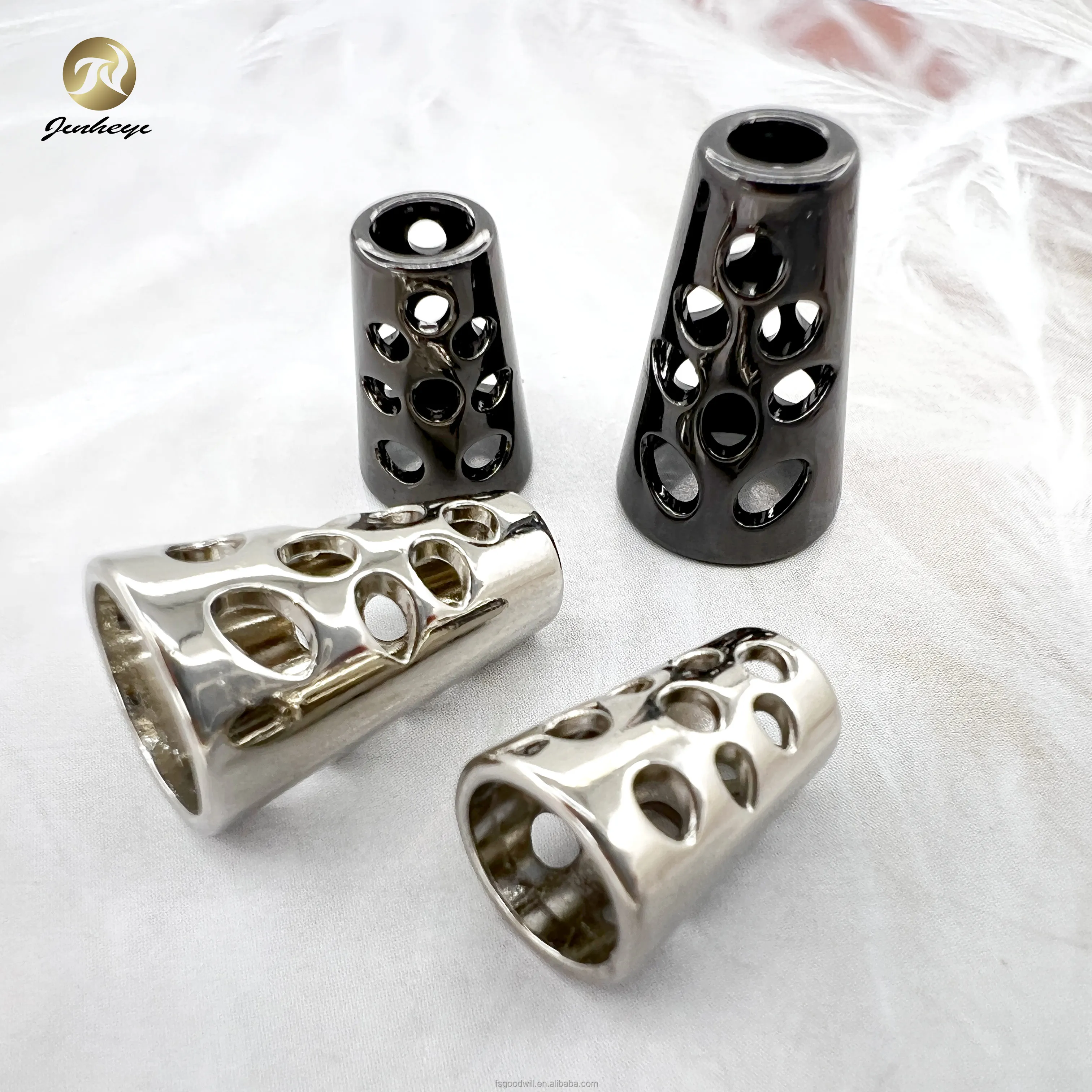 Custom Hollow Craved Design Metal Zinc Alloy Cord End For Clothing Garment