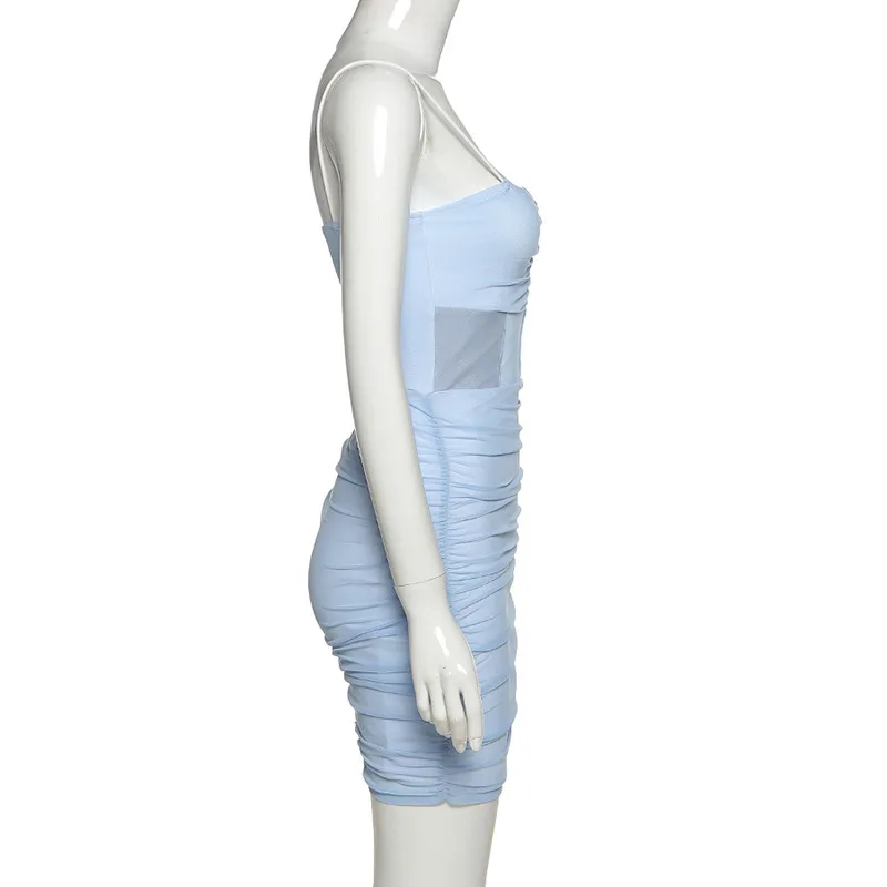 Женское облегающее мини-платье-карандаш с рюшами