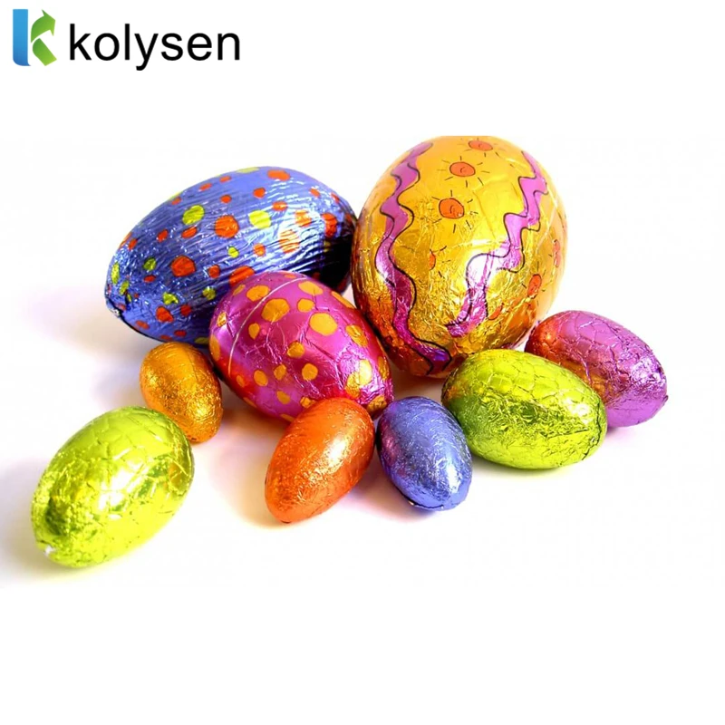 China Factory Customized Printing Chocolate Wrapping Paper Aluminum Foil Wholesale Easter Egg Foil Wrap