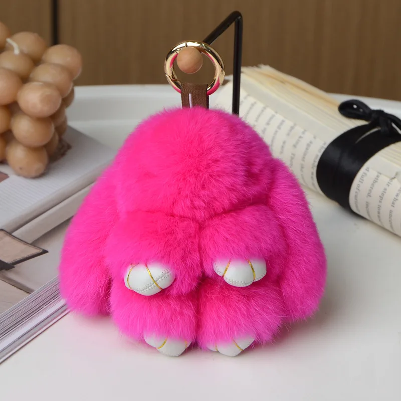 100% брелок из натурального меха кролика 10 см