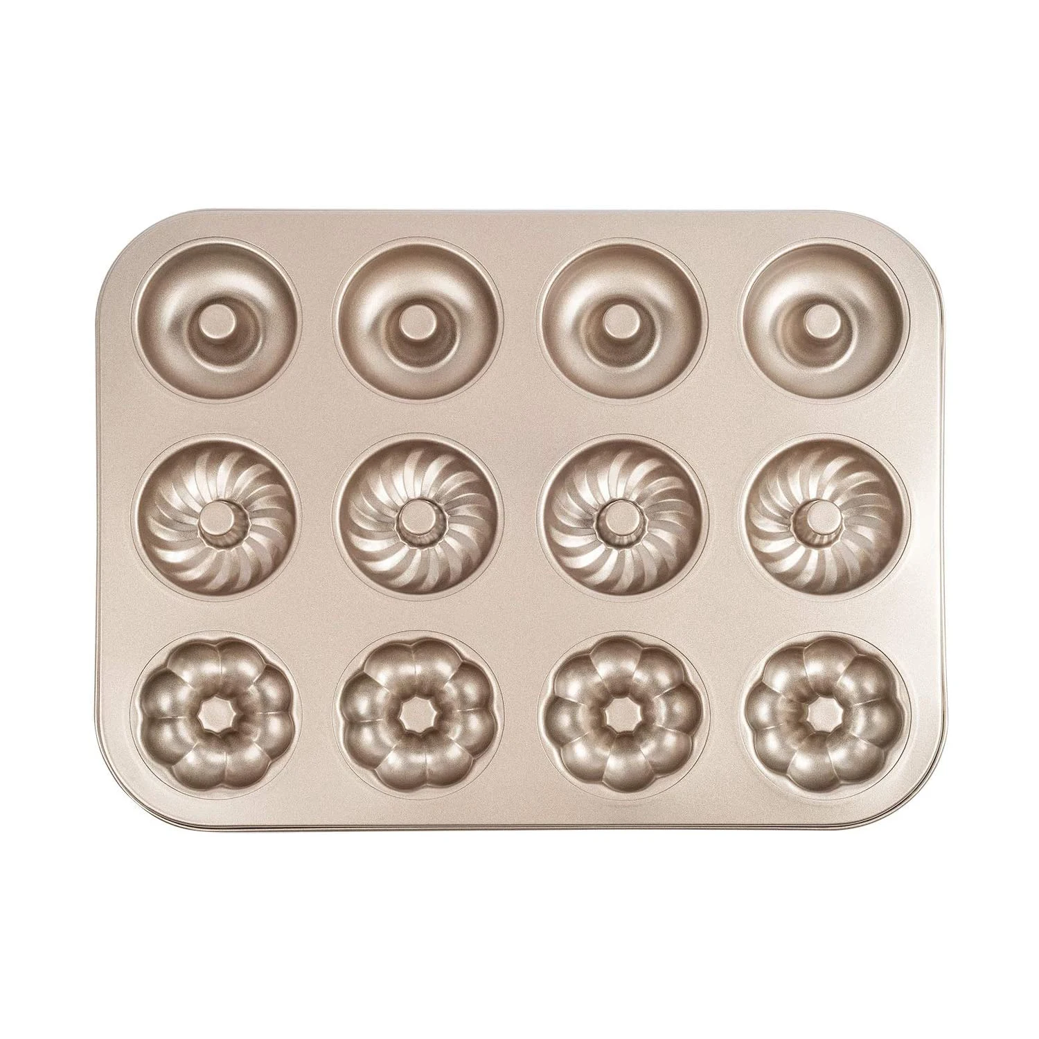 Кухня пончик пресс-форм для выпечки шампанское золото 12-полости с антипригарным покрытием с рисунком пончика торт форма для маффинов для духовки