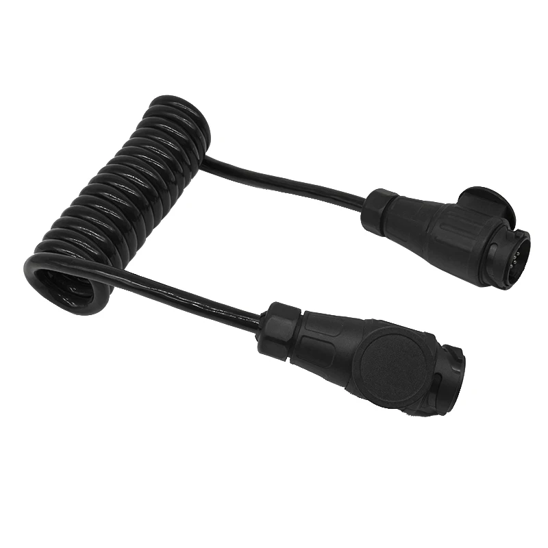 Heavy duty 13pin plug to 13pin plug trailer connector cable spring TPU travel trailer power cable 1.5m/3m/5m