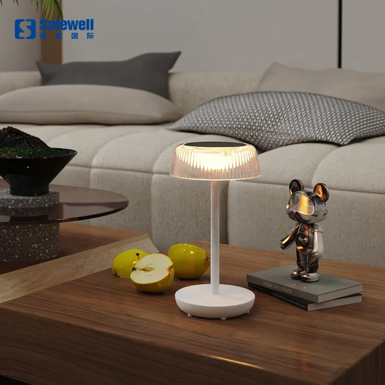 Rechargeable Outdoor Solar Battery Table Lamp Acrylic Clear Lamp Shade Garden Bedroom Hotel Decorative Lamps
