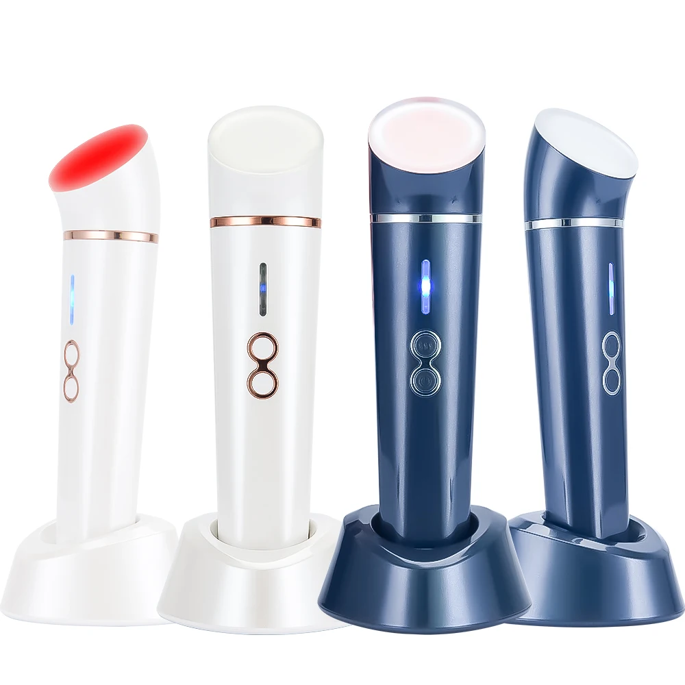 Gift Glass Top head Photon Therapy Skin Smooth Face Anti-aging Led Red Light Lifting Facial Massage Infrared Beauty Device