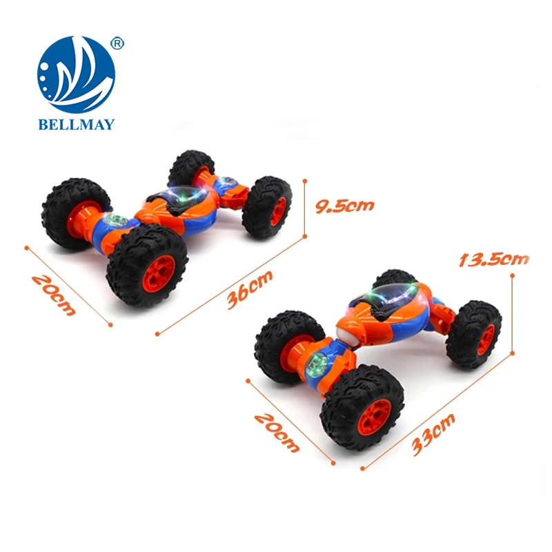 Bemay Toy 2.4GHz 4WD Induction Deformation Double-sided Remote Control Twisted Car with Light And Music
