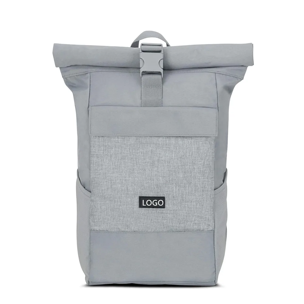 Laptop RPET Rolltop Backpack Modern and Practical Design Water-repellent Padded Travel Waterproof Bag Polyester Unisex Hasp TCS