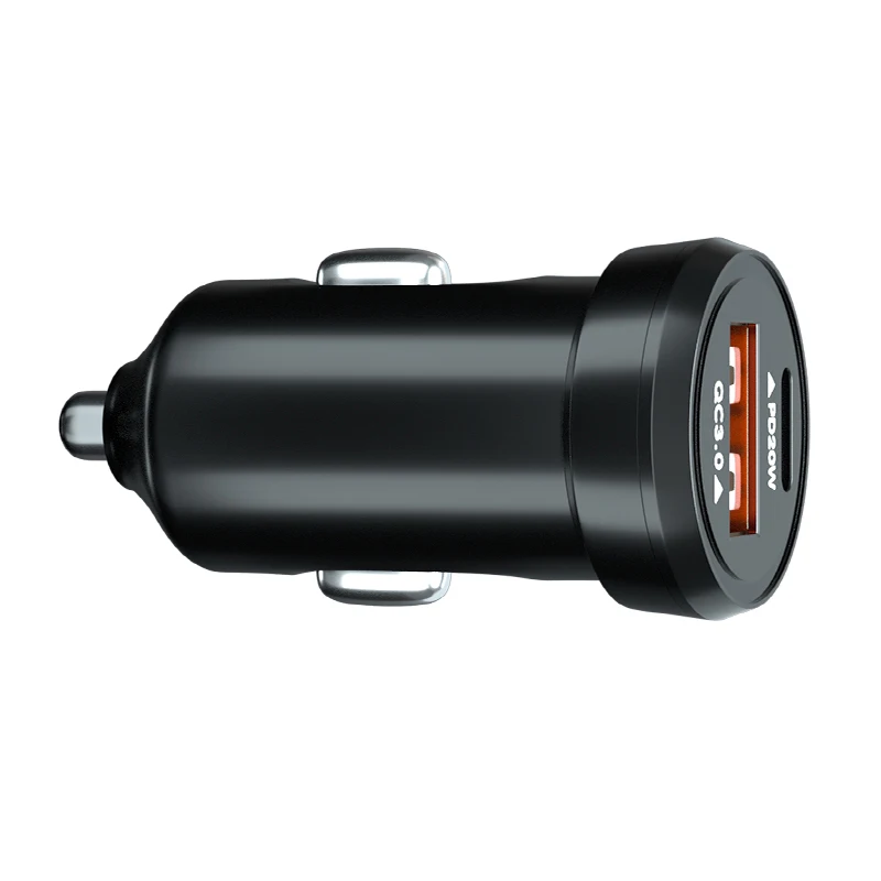 PD20W+QC3.0 quick charing factory free sample 12V 24V customized type C ports fast mobile phone car power charger adapter