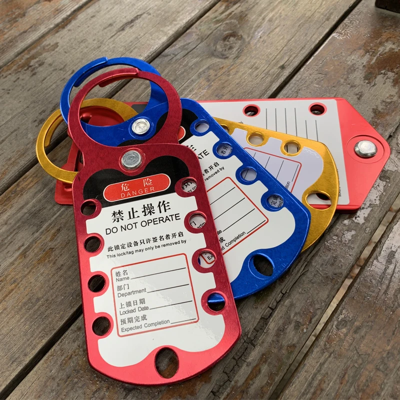 8 holes durable Economic Padlocks Lock Writable Safety Aluminum Hasp Lockout