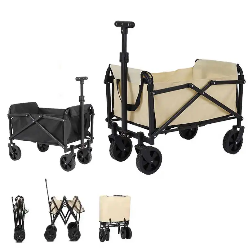 Collapsible Foldable Camping Wagon Gareden Hand Carts Trolley Beach Cart Large Capacity  Portable For Sports Shopping