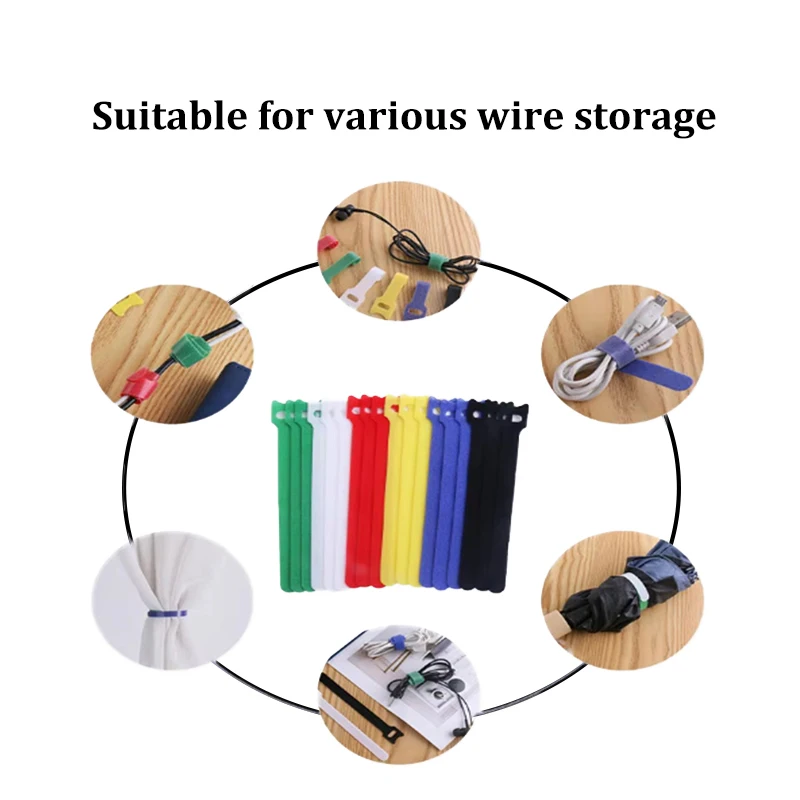 0.59*15inch Double-sided Nylon Cable Ties Shoes Red Tape Hook and Loop Tape Tape Different Types for Shoes 100% Nylon Negotiate