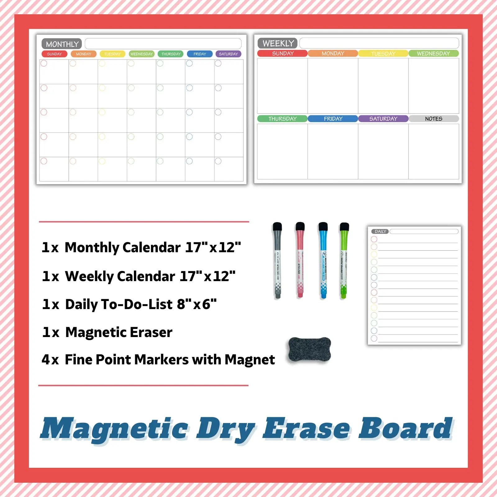 calendar magnetic whiteboard dry erase weekly planner board set sheets dry erase