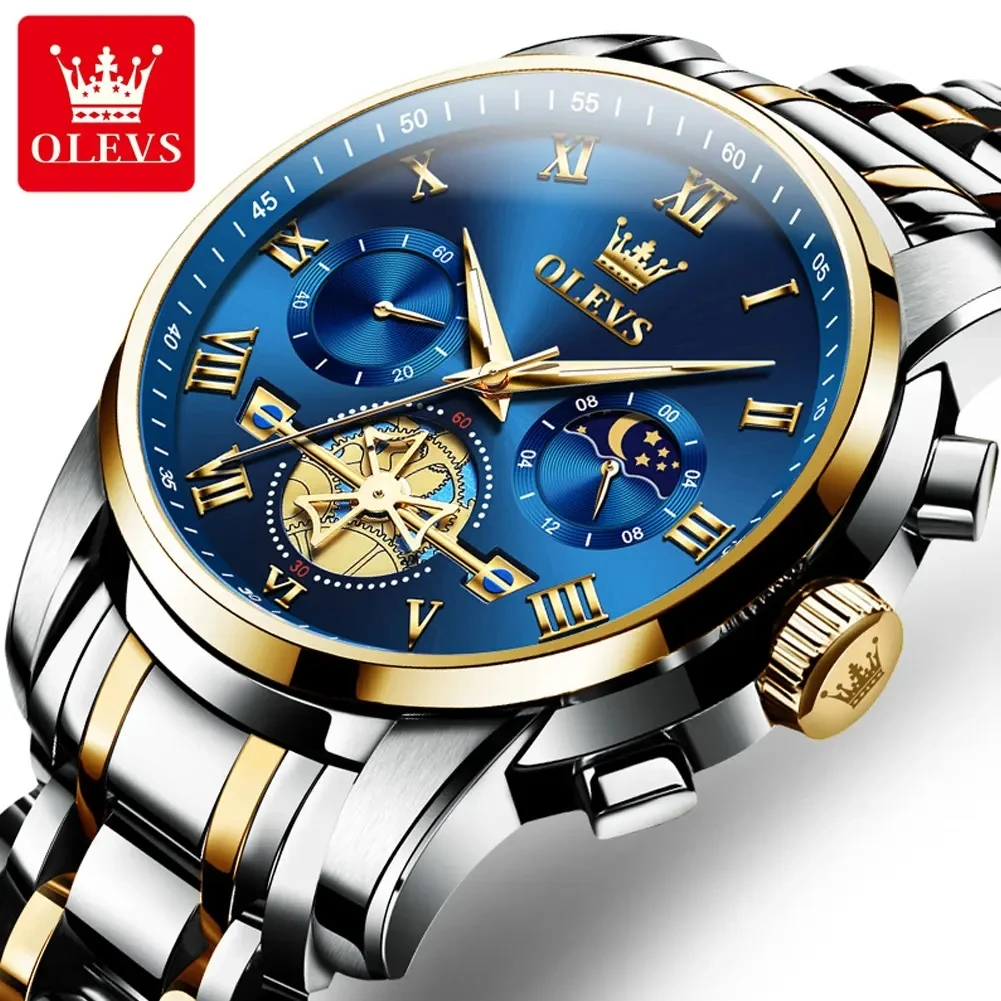 Olevs 2859 Quartz Watch Reloj Fashion Casual Business Chronograph Montre Reloj Luxury Men Waterproof Wrist Watches For Male Gift